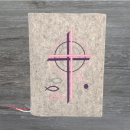 Wosadnikhülle in beige meliert, Kreuze, Kreise, Fische